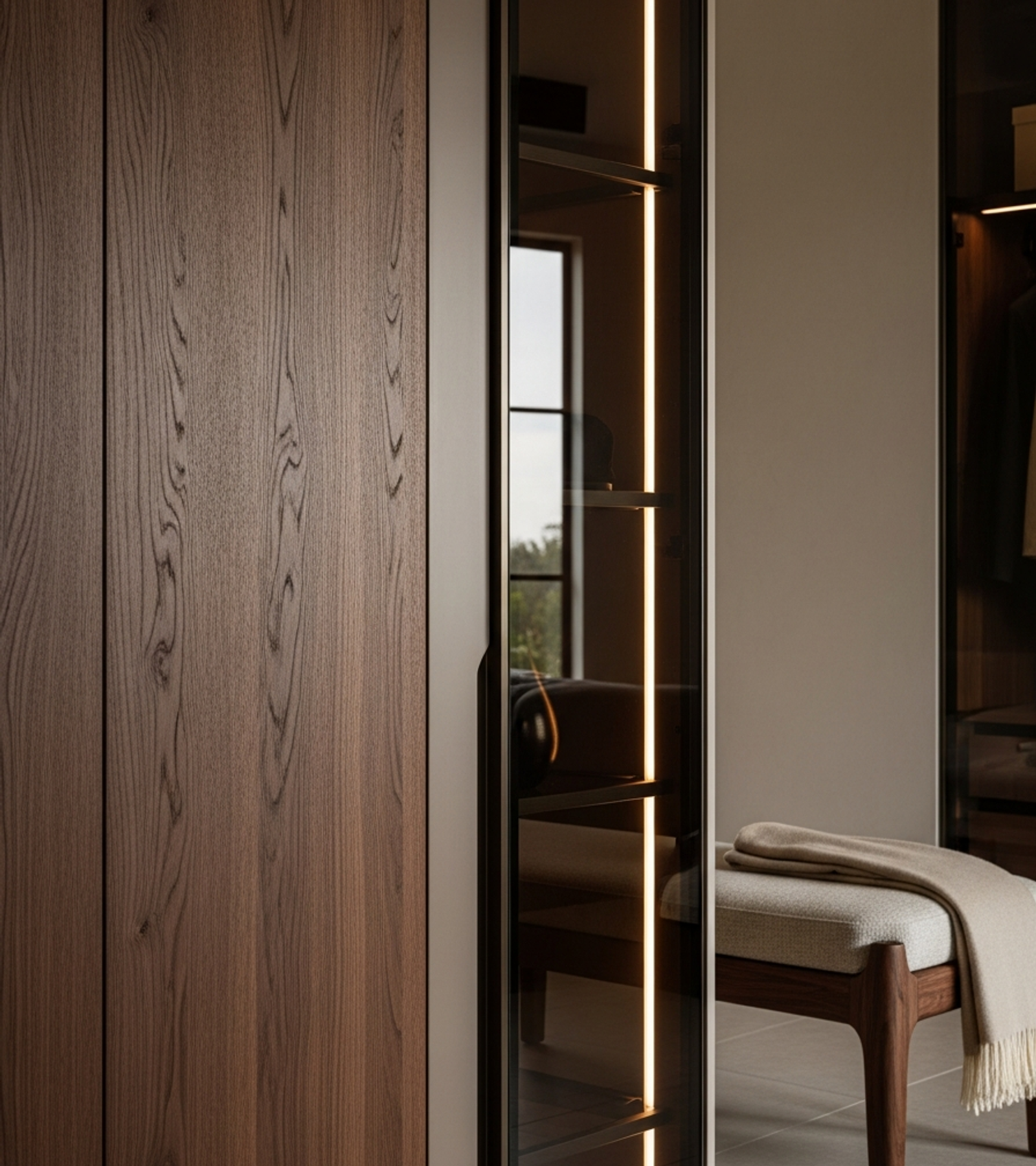 Fadior Brera Wardrobe Suite — close-up of stainless steel finish and hardware detail