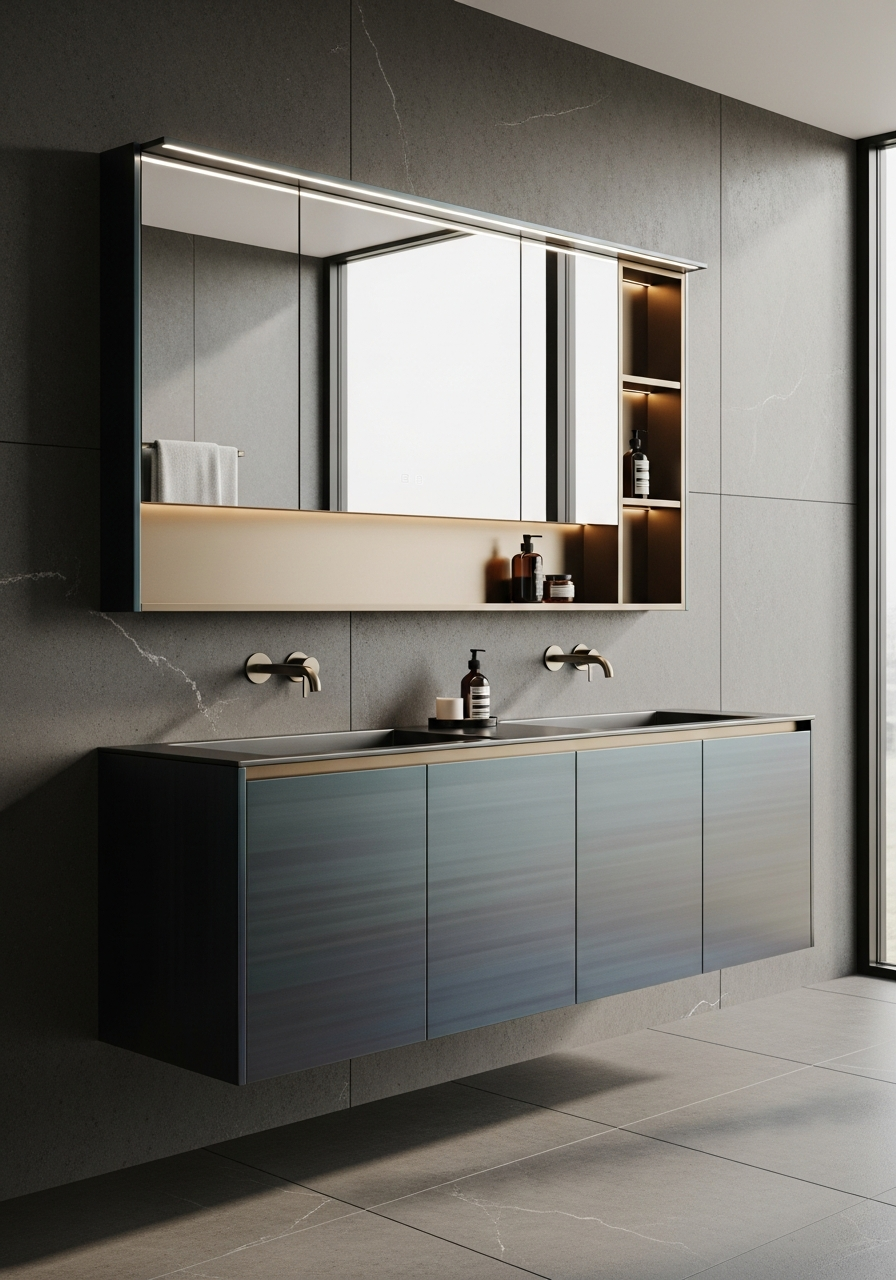 Fadior Acqua Bath and Vanity Suite — interior room context showing cabinet integration