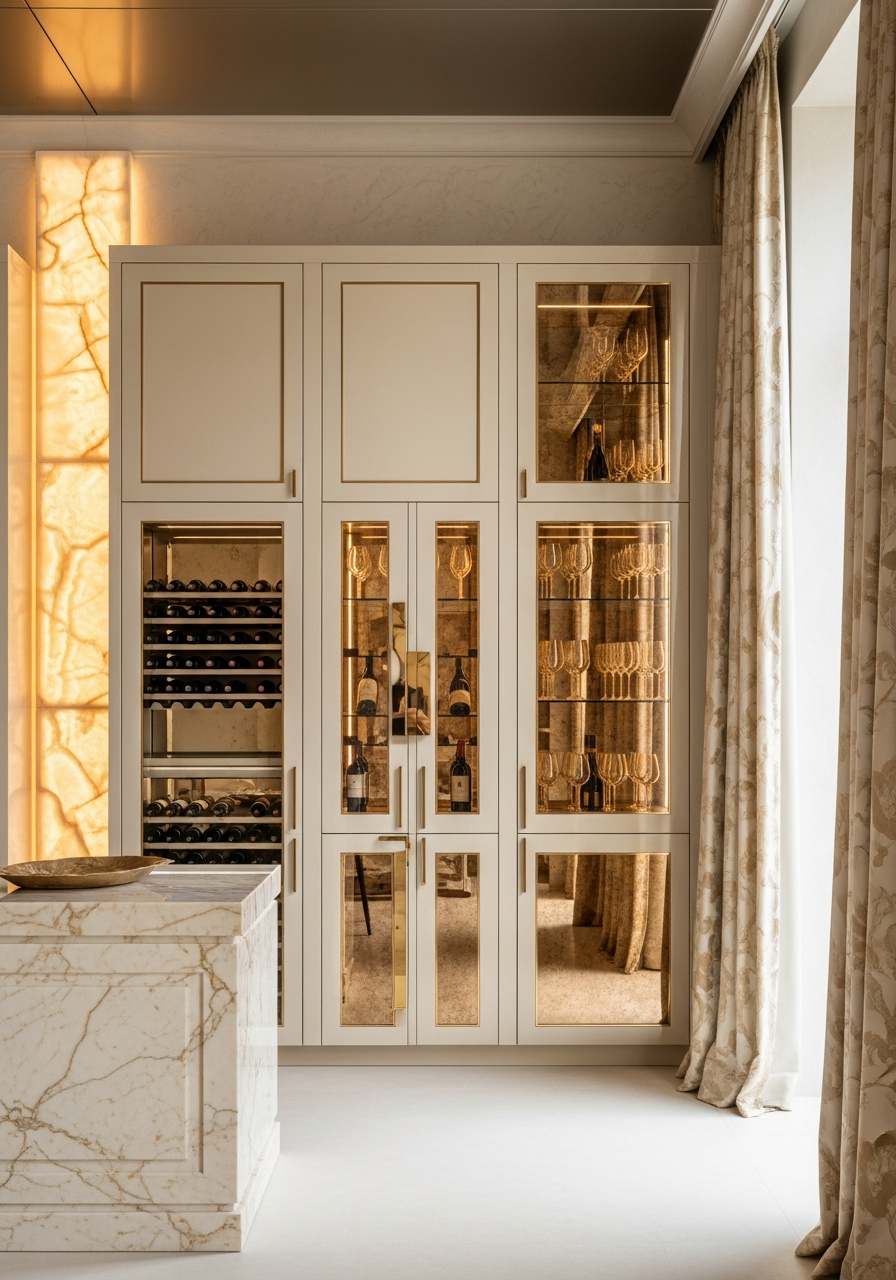 Fadior Gloria Wine Cabinet Suite — 304 stainless steel wine cabinet system, front view