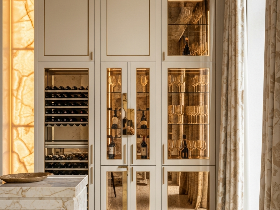 Fadior Gloria Wine Cabinet Suite — 304 stainless steel wine cabinet system, front view