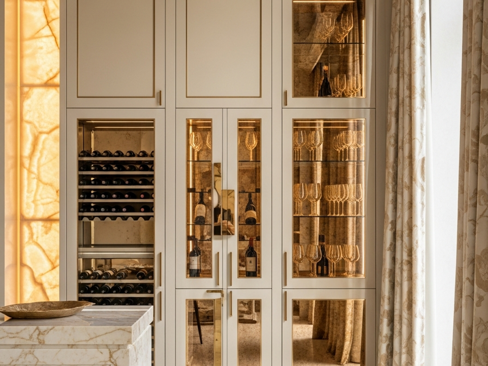 Fadior Gloria Wine Cabinet Suite — 304 stainless steel wine cabinet system, front view