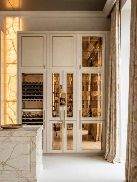 Fadior Gloria Wine Cabinet Suite — 304 stainless steel wine cabinet system, front view