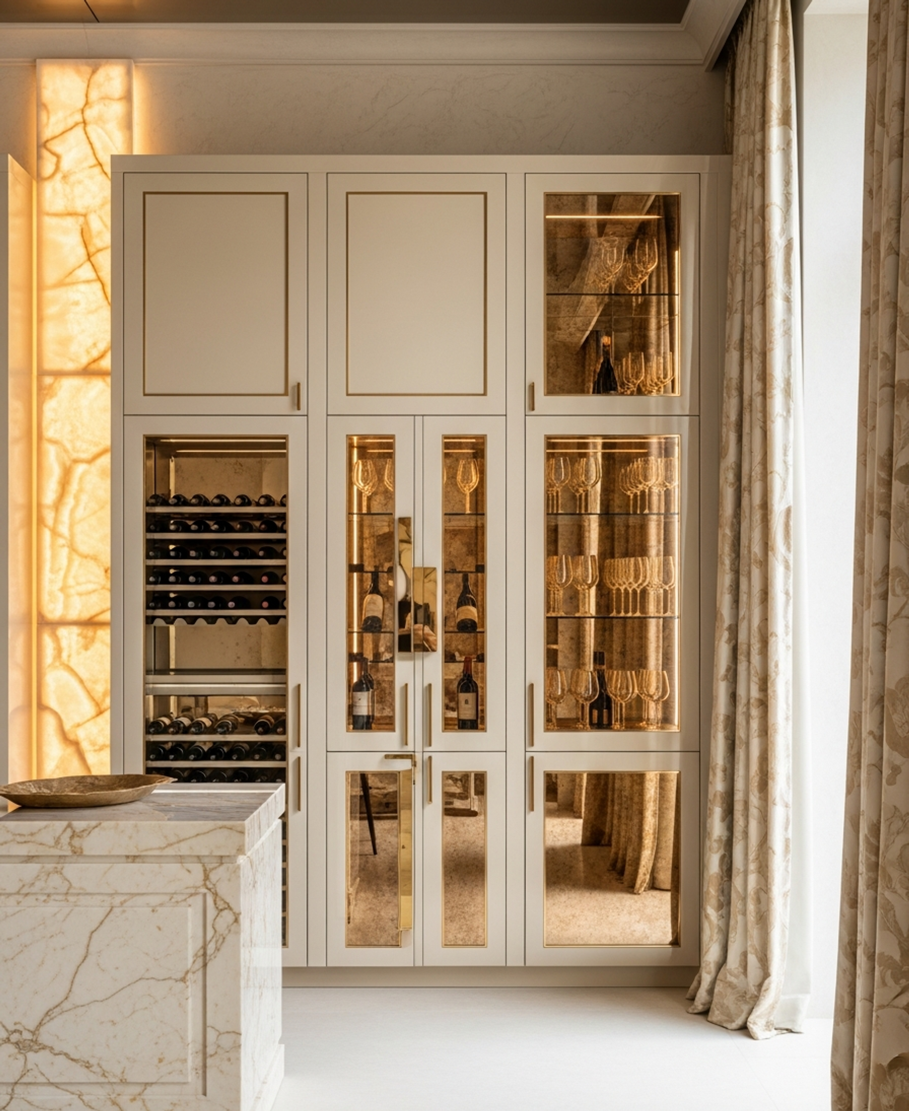 Fadior Gloria Wine Cabinet Suite — 304 stainless steel wine cabinet system, front view