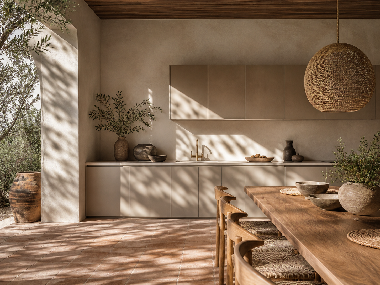 Fadior Riviera Kitchen with Flush Fixture Console — lifestyle setting with natural light and residential styling