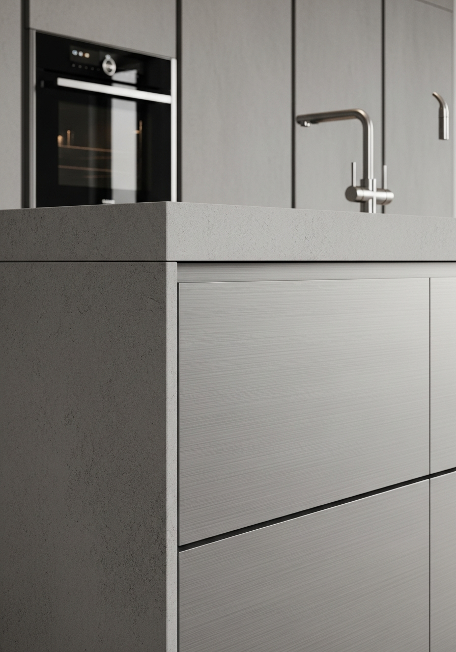 Fadior Abyss Kitchen Suite — close-up of stainless steel finish and hardware detail