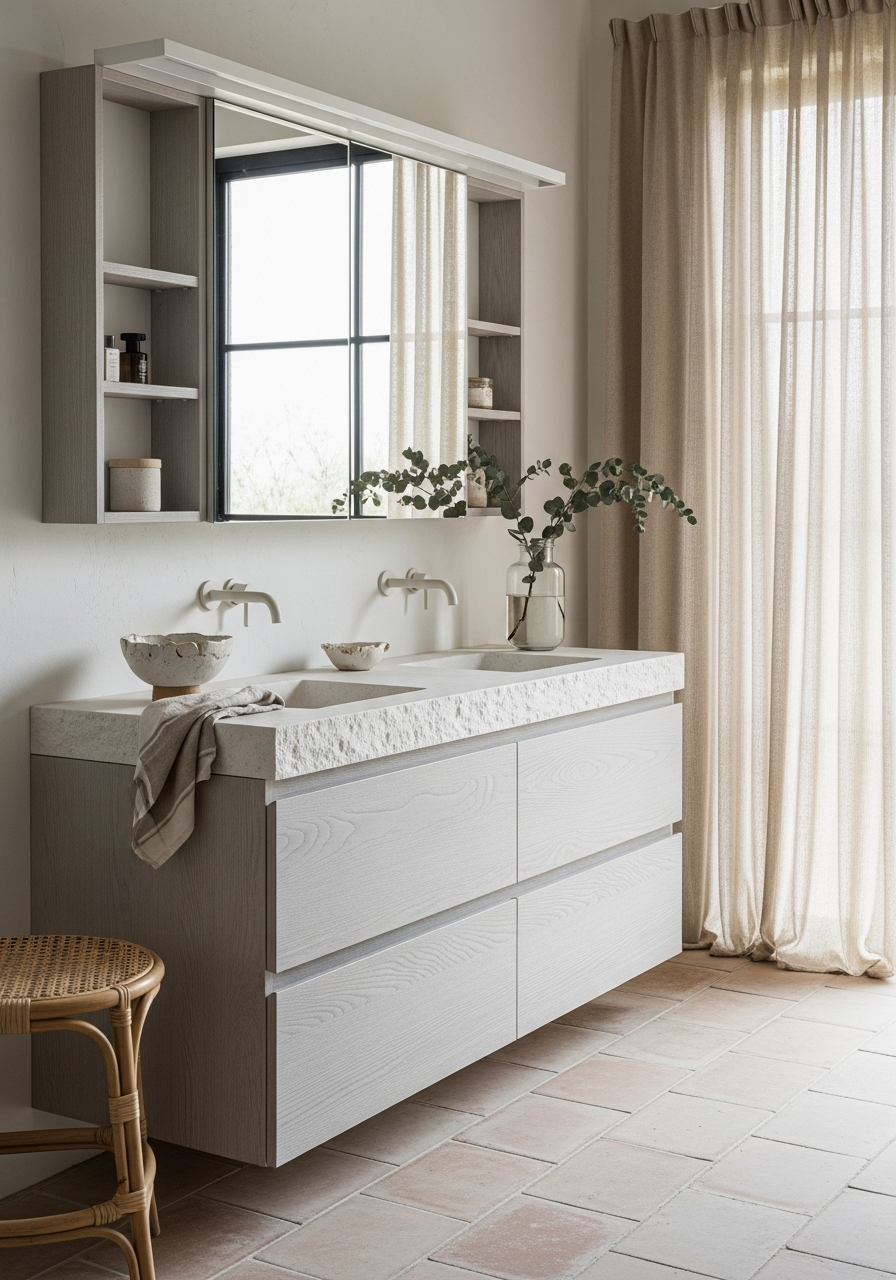 Fadior Acqua Bath and Vanity Suite — interior room context showing cabinet integration