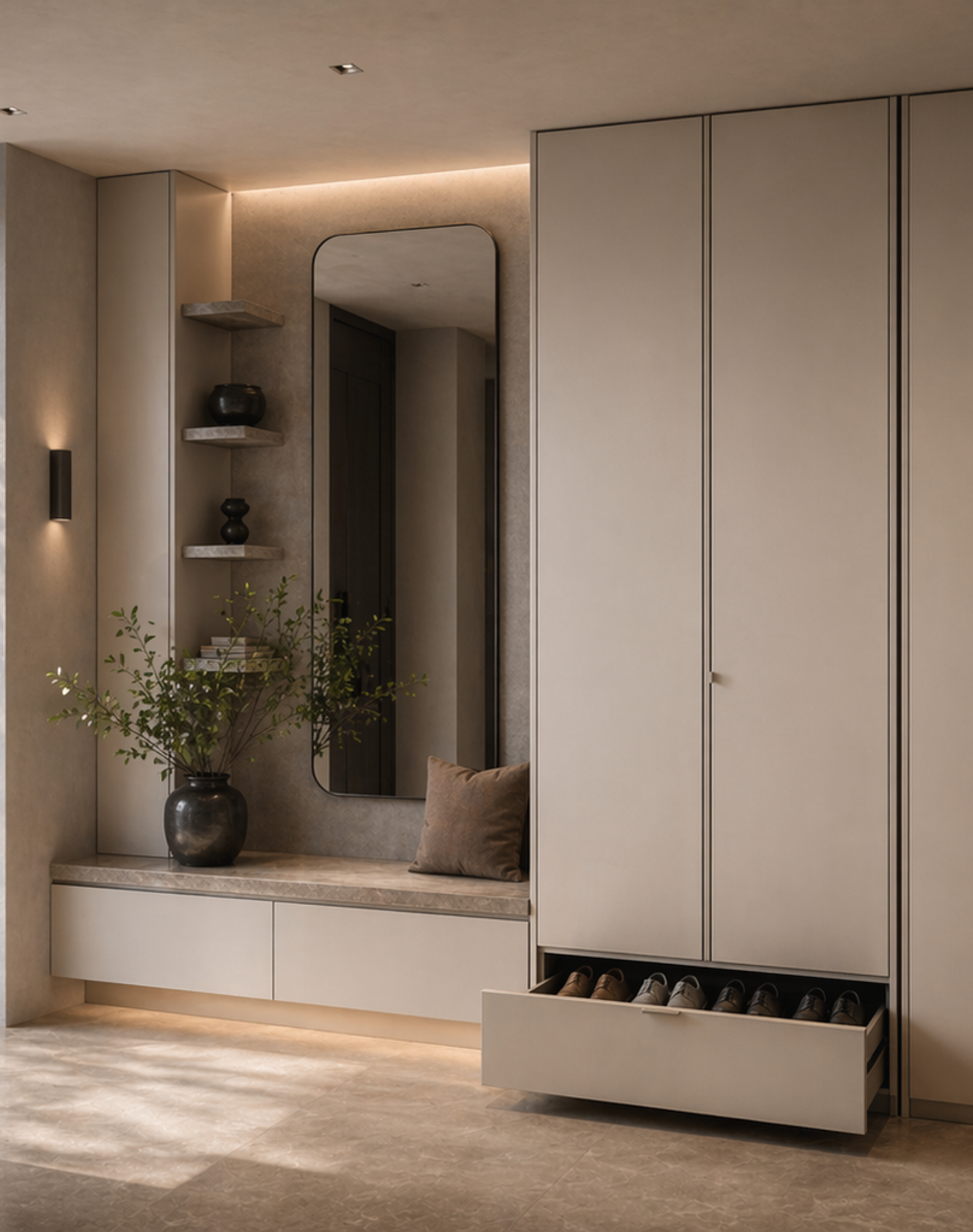 Fadior Archetype Entryway Suite — lifestyle setting with natural light and residential styling