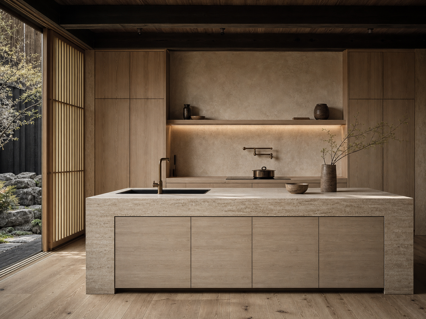 Fadior Pavilion Kitchen Suite with Cloudline Pot Filler Island — interior room context showing cabinet integration