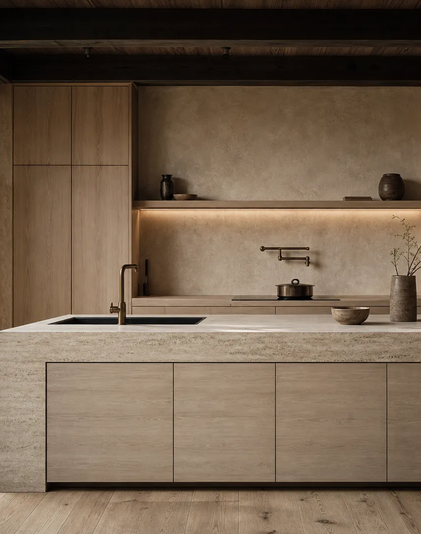 Fadior Pavilion Kitchen Suite with Cloudline Pot Filler Island — interior room context showing cabinet integration