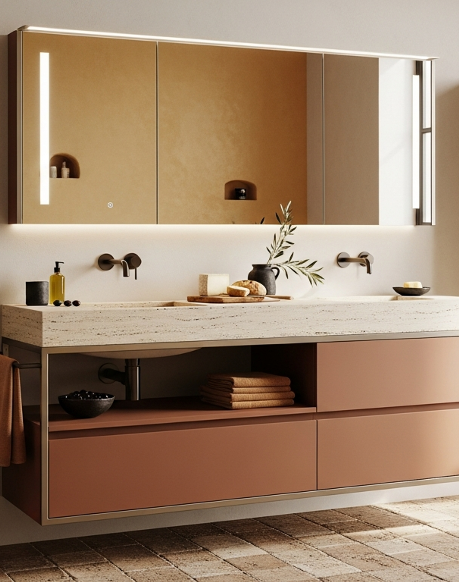 Fadior Acqua Vanity Suite — lifestyle setting with natural light and residential styling