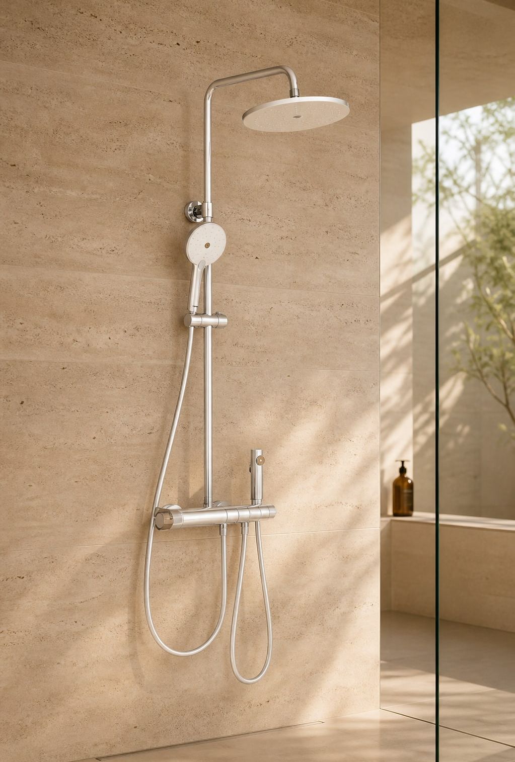 Shower Faucet System styled in a FADIOR HOME interior setting