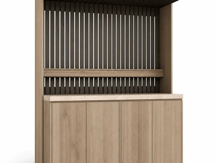 Fadior Aurora Balcony Suite with Foldaway Herb Rail — 304 stainless steel balcony system, front view