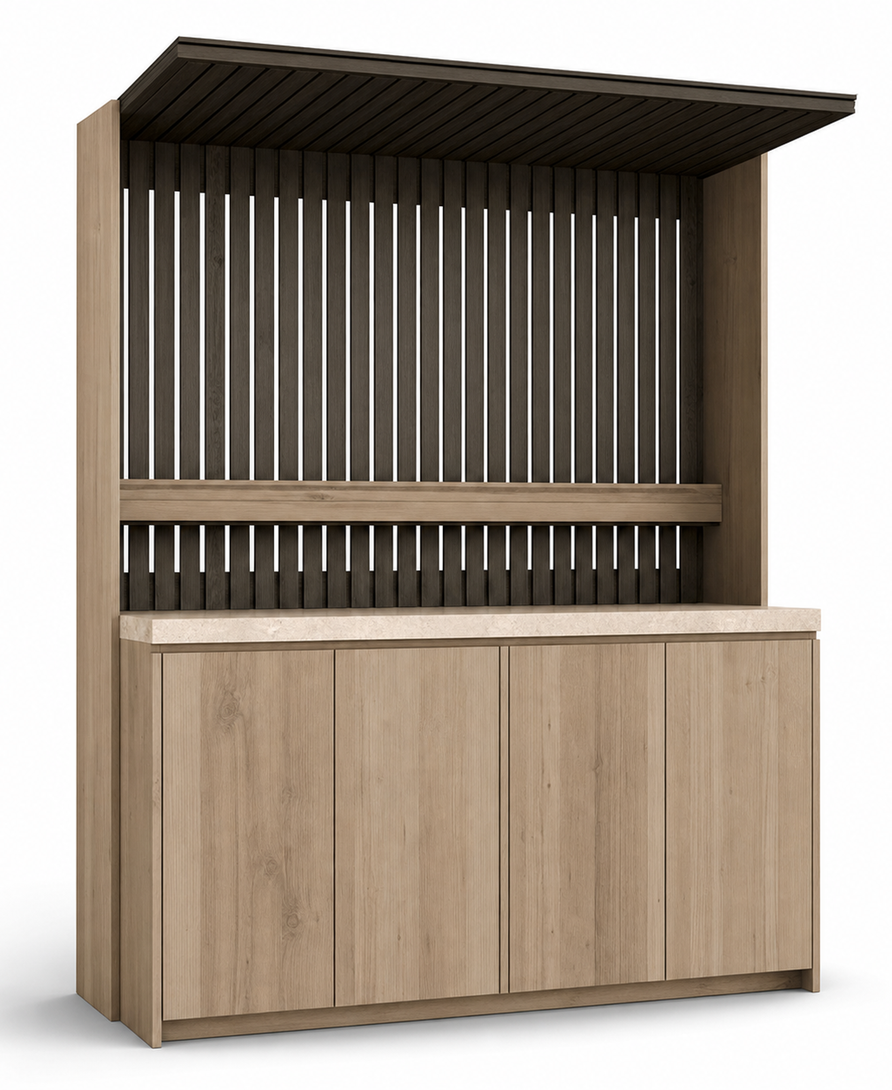 Fadior Aurora Balcony Suite with Foldaway Herb Rail — 304 stainless steel balcony system, front view