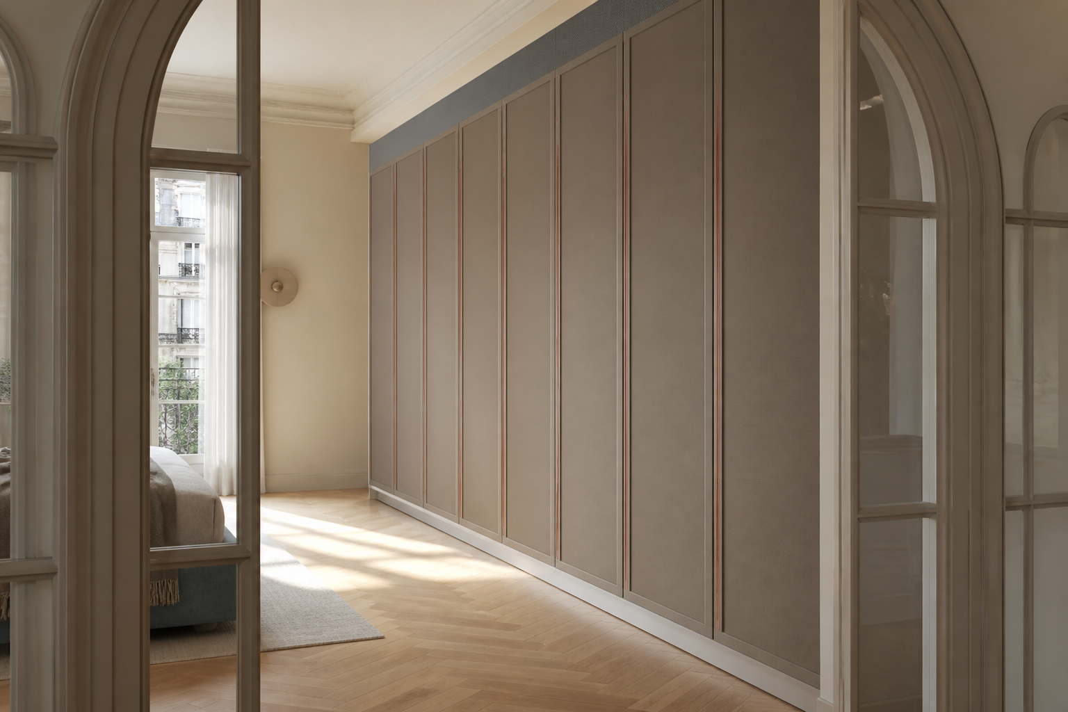 Fadior Resonance Wardrobe Suite with Quiet Close Dressing Atrium — interior room context showing cabinet integration