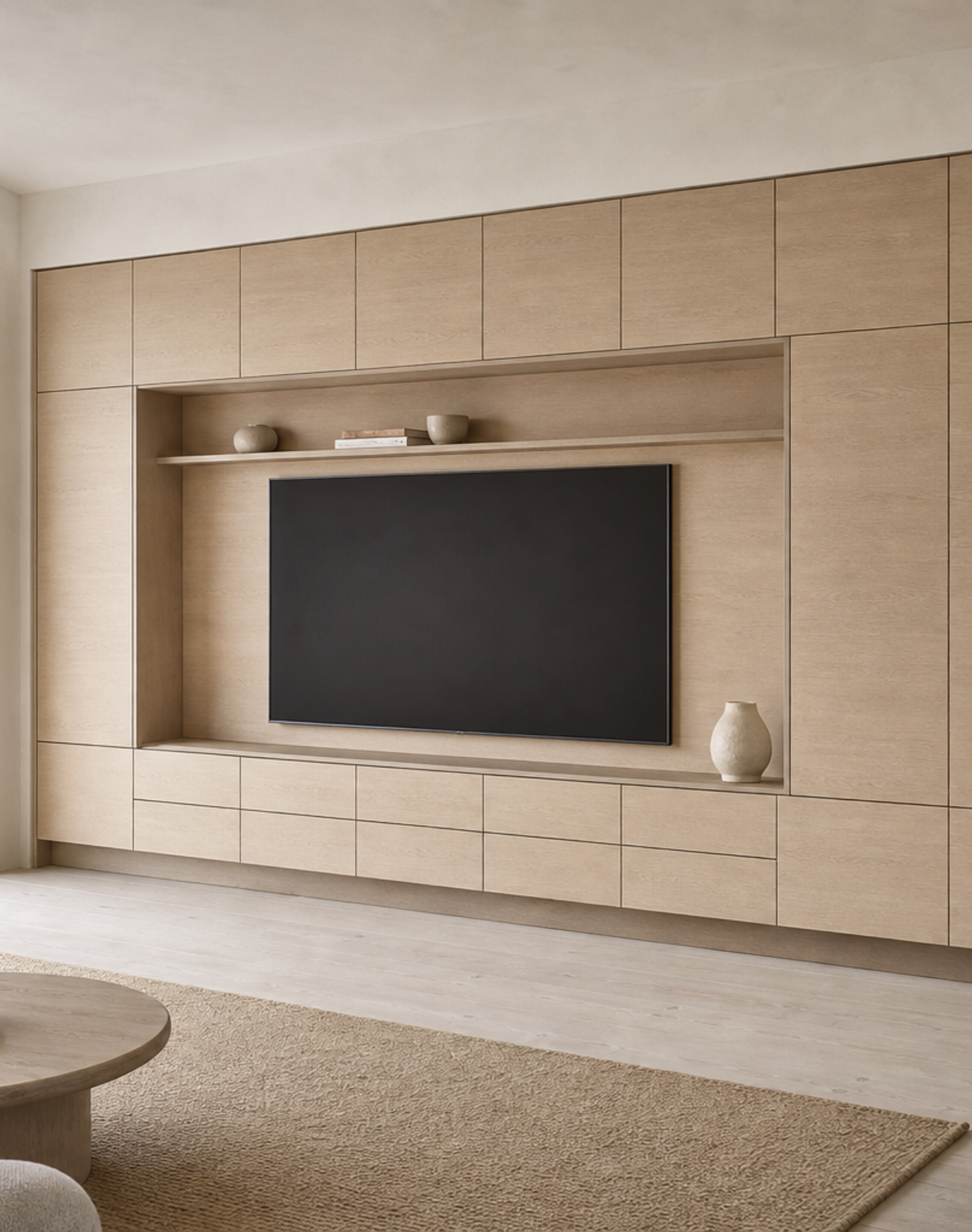 Fadior Silvan Blond Ash Media Gallery — interior room context showing cabinet integration