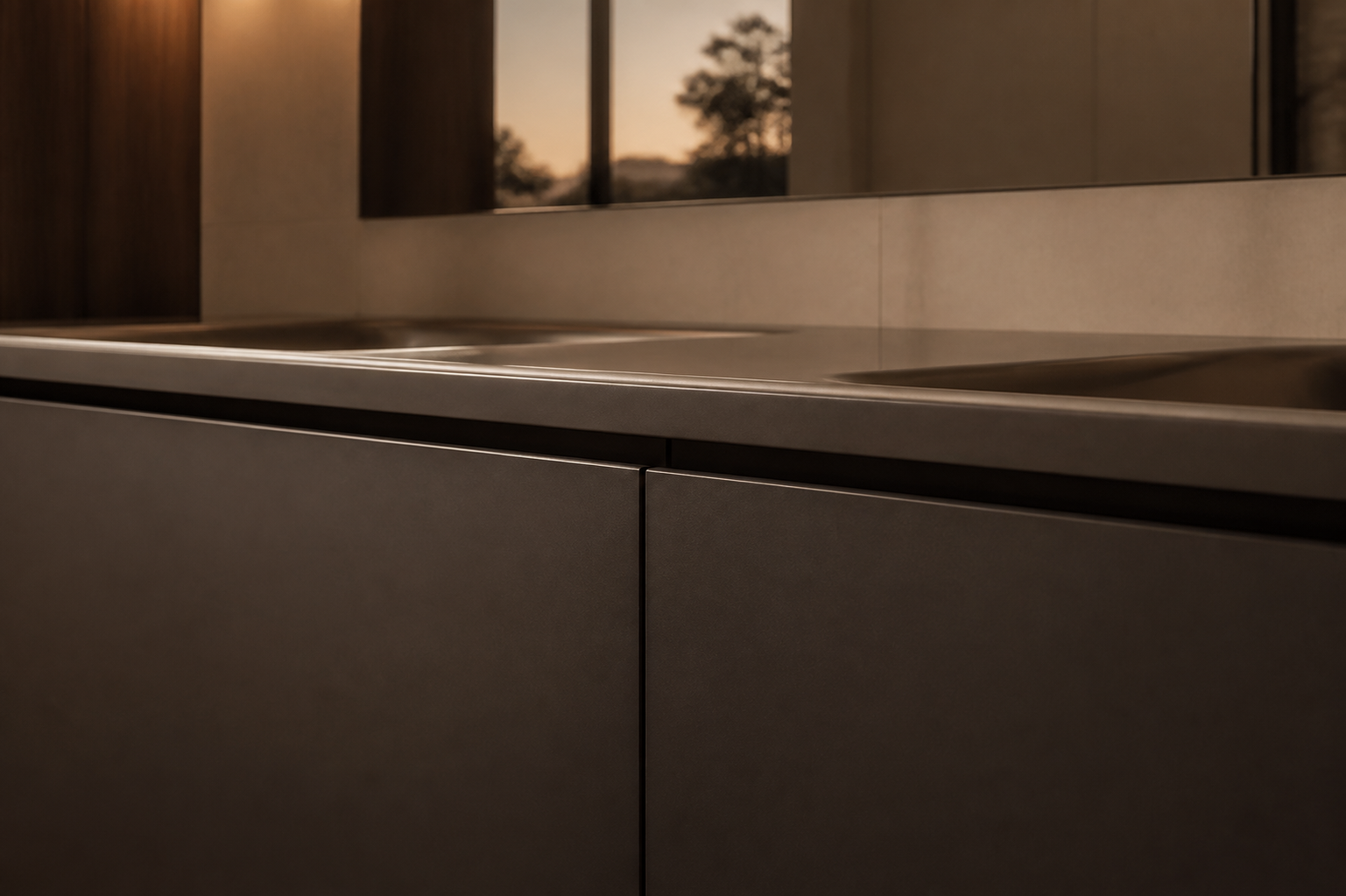 Fadior Solstice Bath and Vanity Suite with Dawnline Basin Gallery — close-up of stainless steel finish and hardware detail