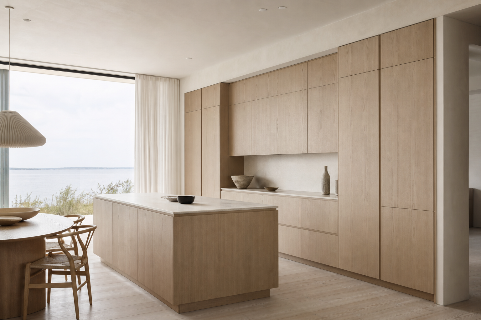 Fadior Silkstone Kitchen Suite with Lacquered Breakfast Monolith — 304 stainless steel kitchen system, front view