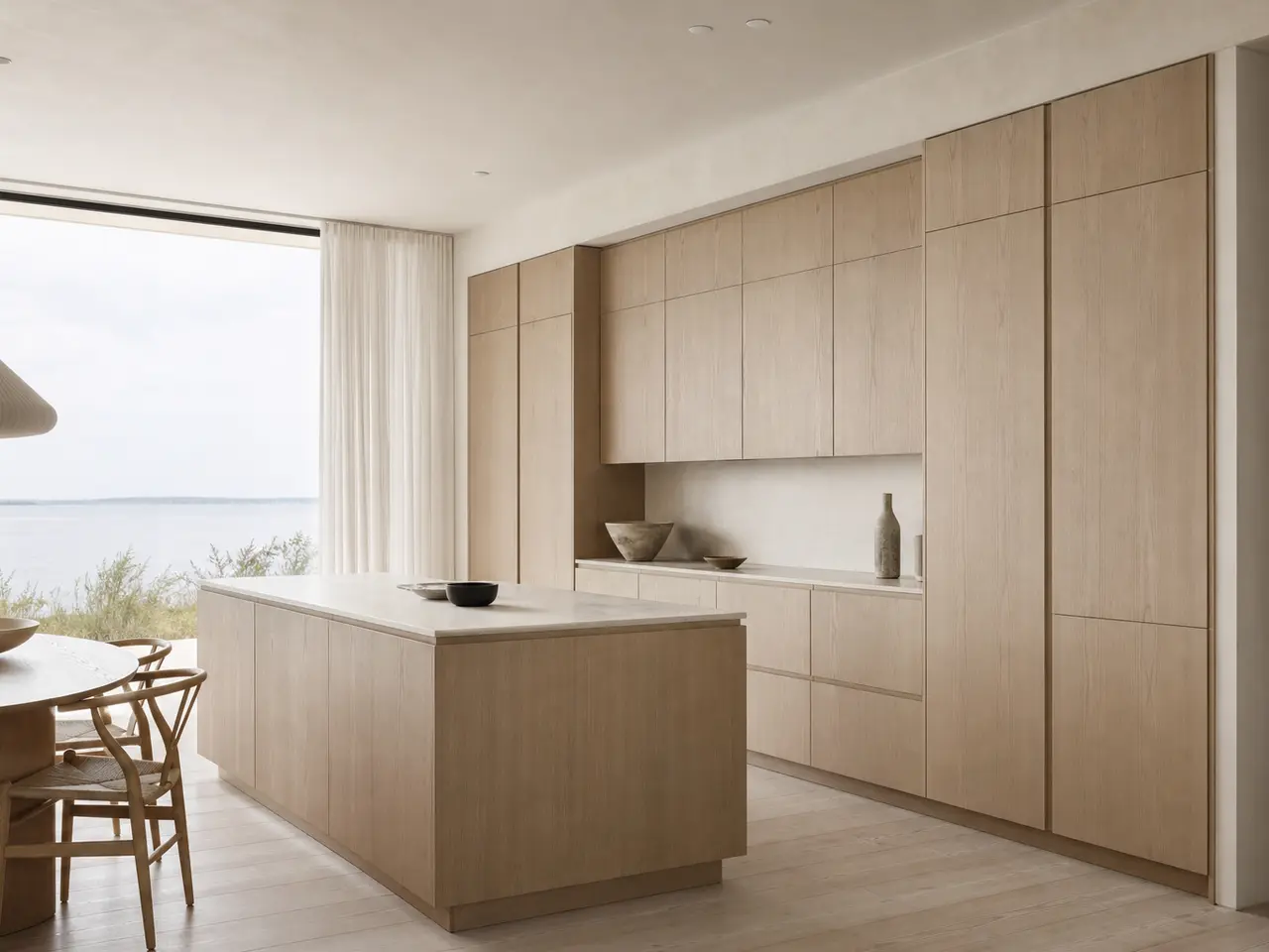 Fadior Silkstone Kitchen Suite with Lacquered Breakfast Monolith — 304 stainless steel kitchen system, front view