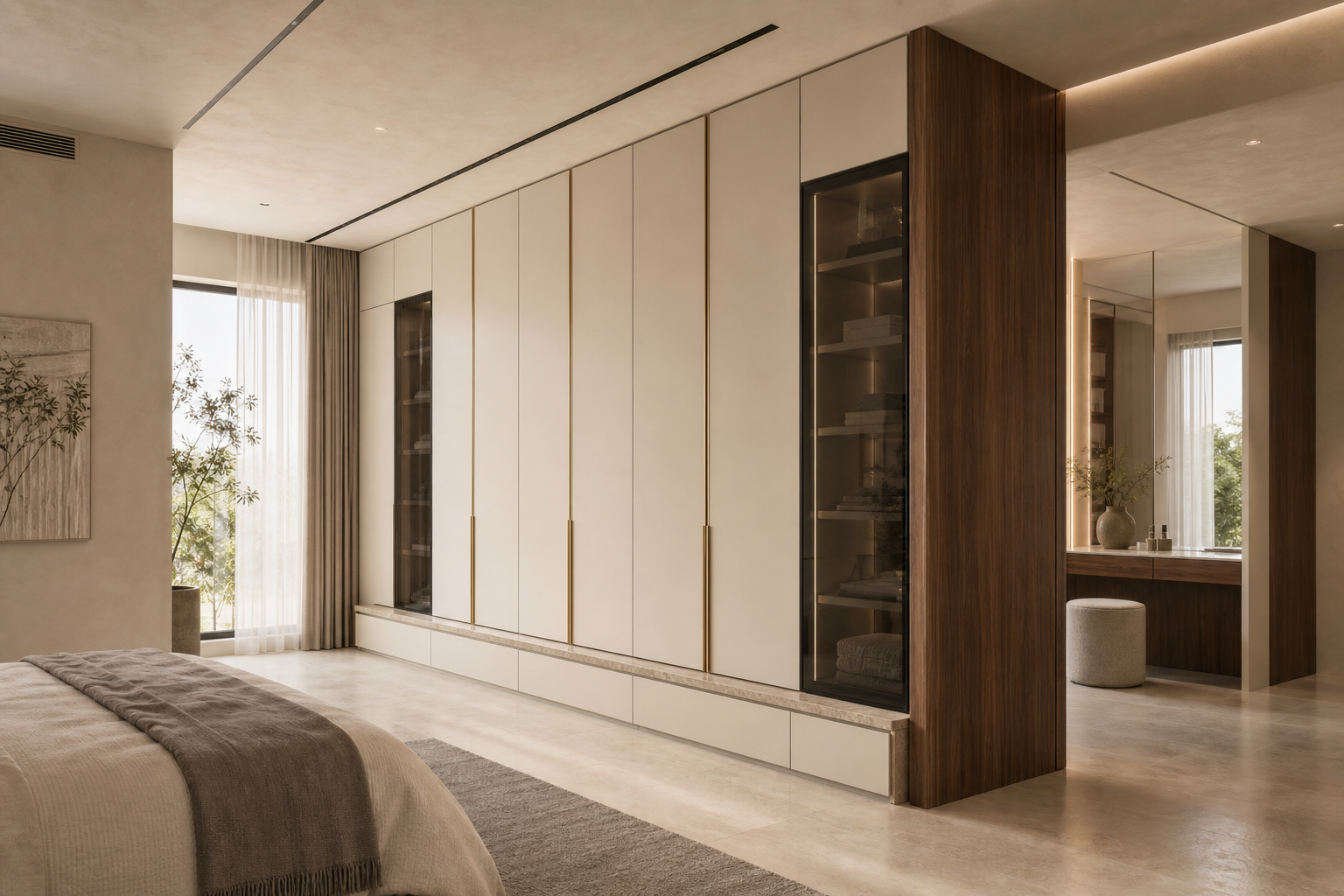 Fadior Eclipse Wardrobe Suite with Tailored Gallery Wardrobe — interior room context showing cabinet integration