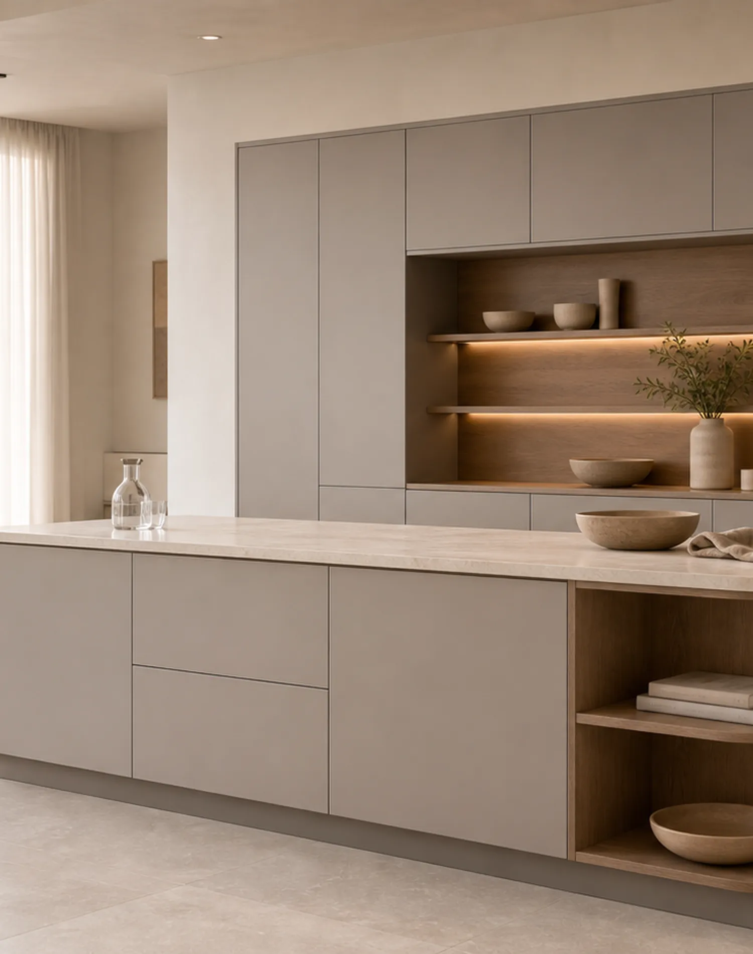 Suite de Cocina Silkstone con Península de Preparación Spectral estudio de adaptación