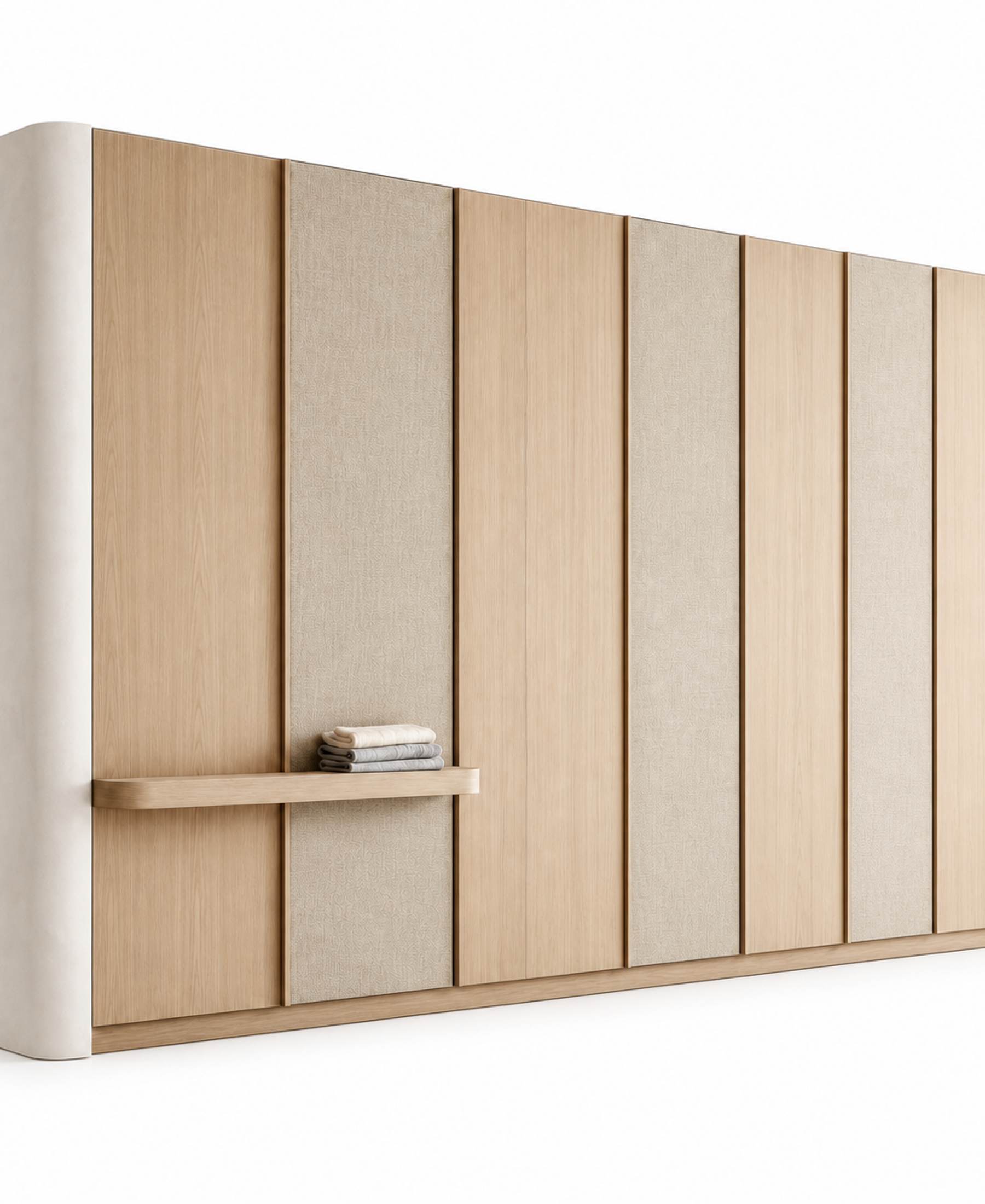 Fadior Voyage Wardrobe Suite with Copenhagen Loft Pocket Wall — 304 stainless steel wardrobe system, front view