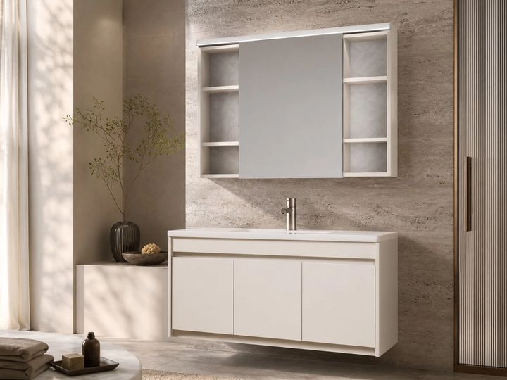 Bathroom Vanity Cabinet styled in a FADIOR HOME interior setting
