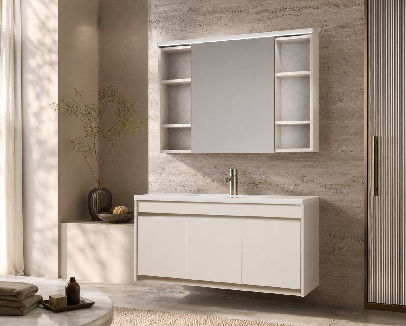 Bathroom Vanity Cabinet styled in a FADIOR HOME interior setting