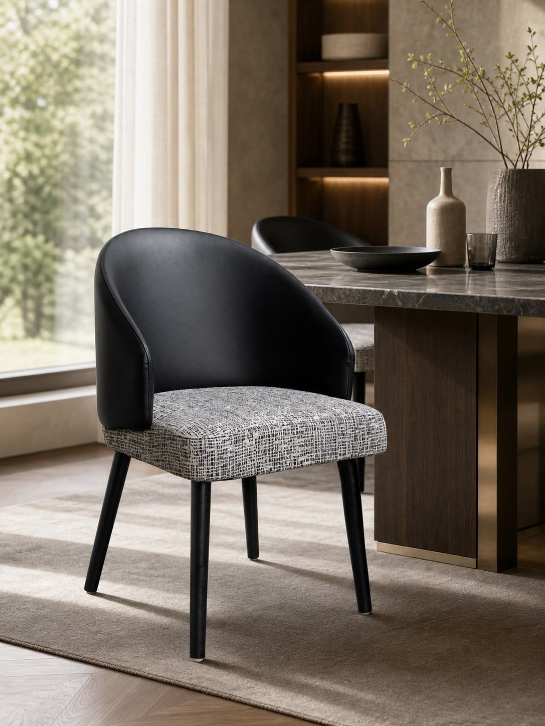Dining Chair (Smoked wood leg) styled in a FADIOR HOME interior setting