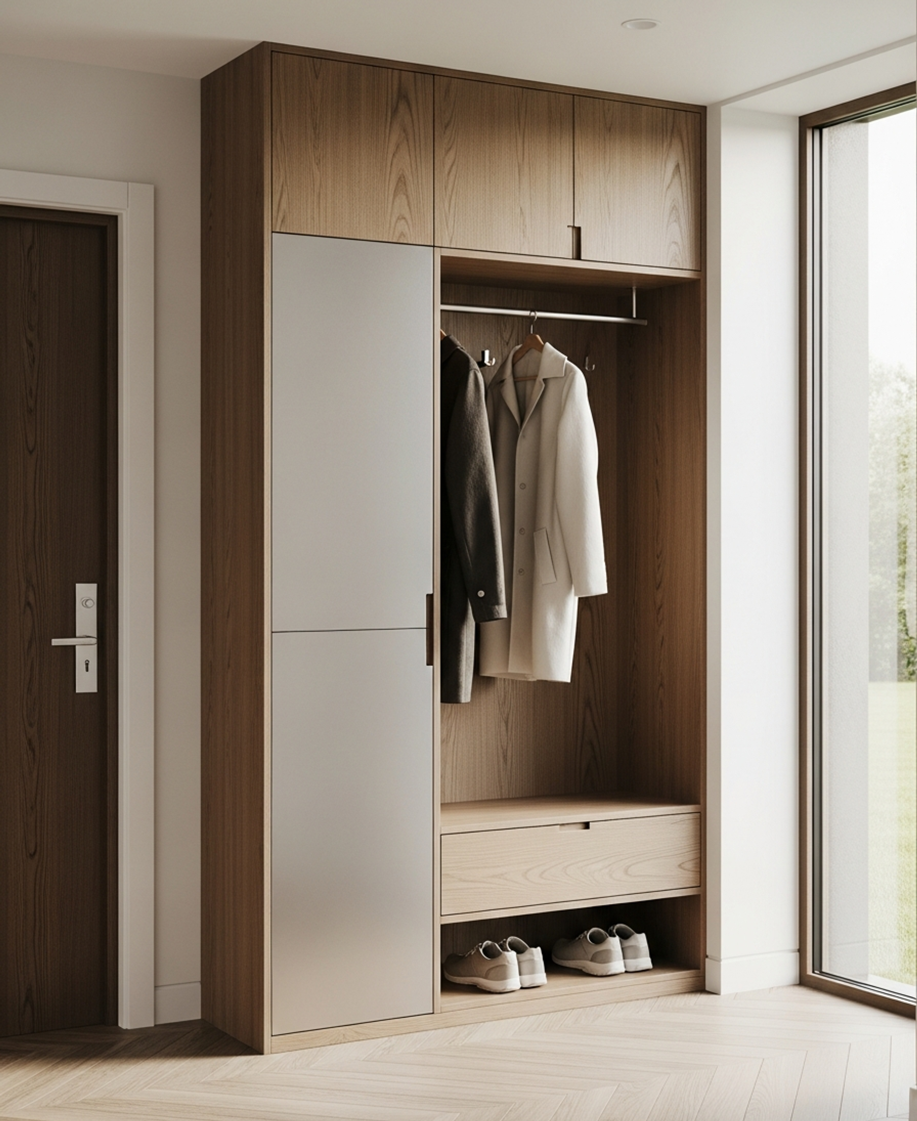 Fadior Archetype Entryway Cabinet — 304 stainless steel entryway system, front view