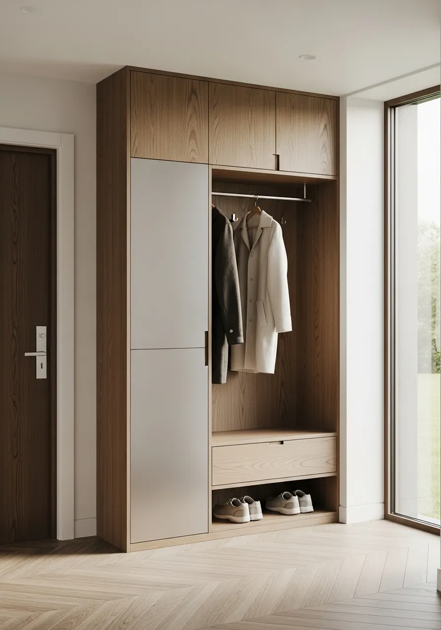 Fadior Archetype Entryway Cabinet — 304 stainless steel entryway system, front view