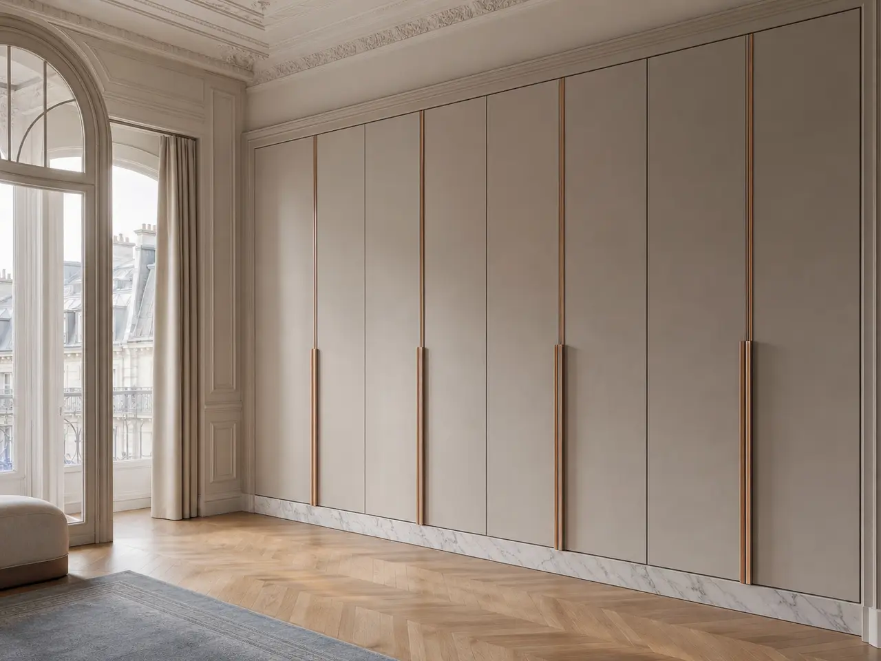 Fadior Canopy Wardrobe Suite with Fixture Pull Dressing Axis — 304 stainless steel wardrobe system, front view