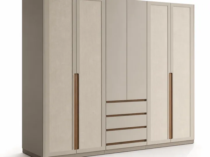Fadior Onyx Wardrobe Suite with Oak Watch Passage — 304 stainless steel wardrobe system, front view