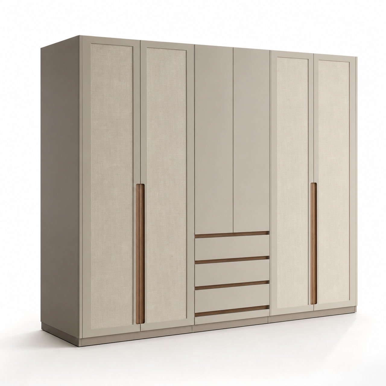 Fadior Onyx Wardrobe Suite with Oak Watch Passage — 304 stainless steel wardrobe system, front view
