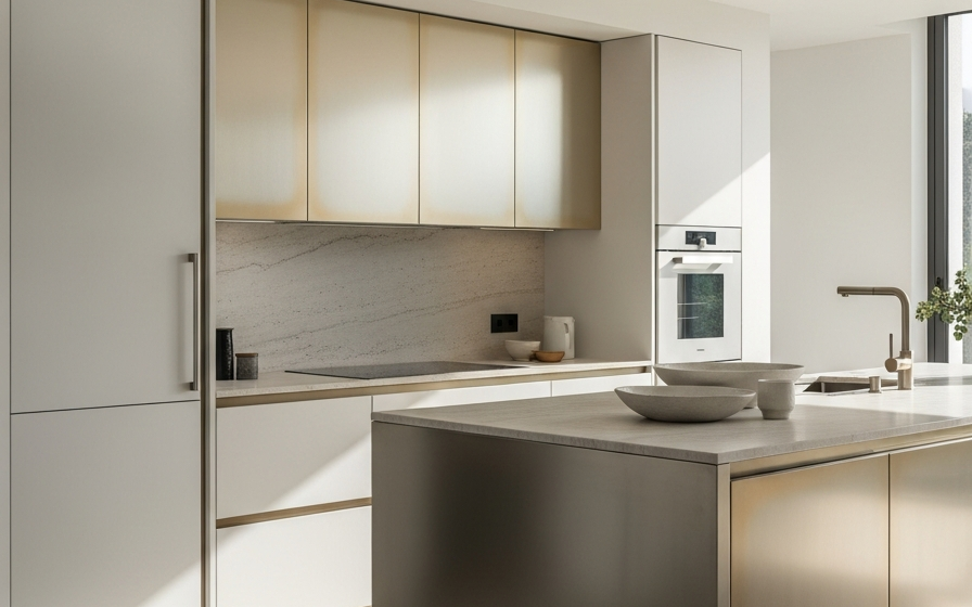 Fadior Marbella Coastal Villa — 304 stainless steel kitchen system, architectural view
