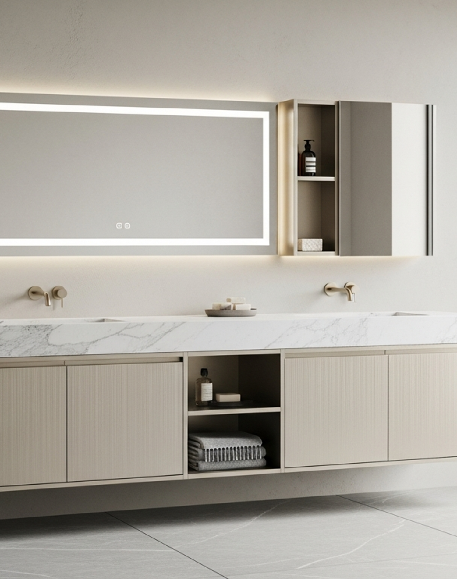 Fadior Acqua Bath and Vanity Suite — lifestyle setting with natural light and residential styling