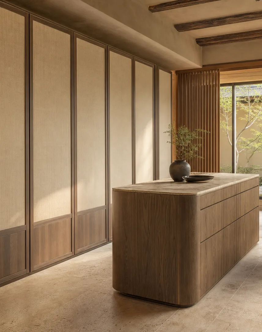Fadior Voyage Wardrobe Suite with Steam Garment Alcove — interior room context showing cabinet integration