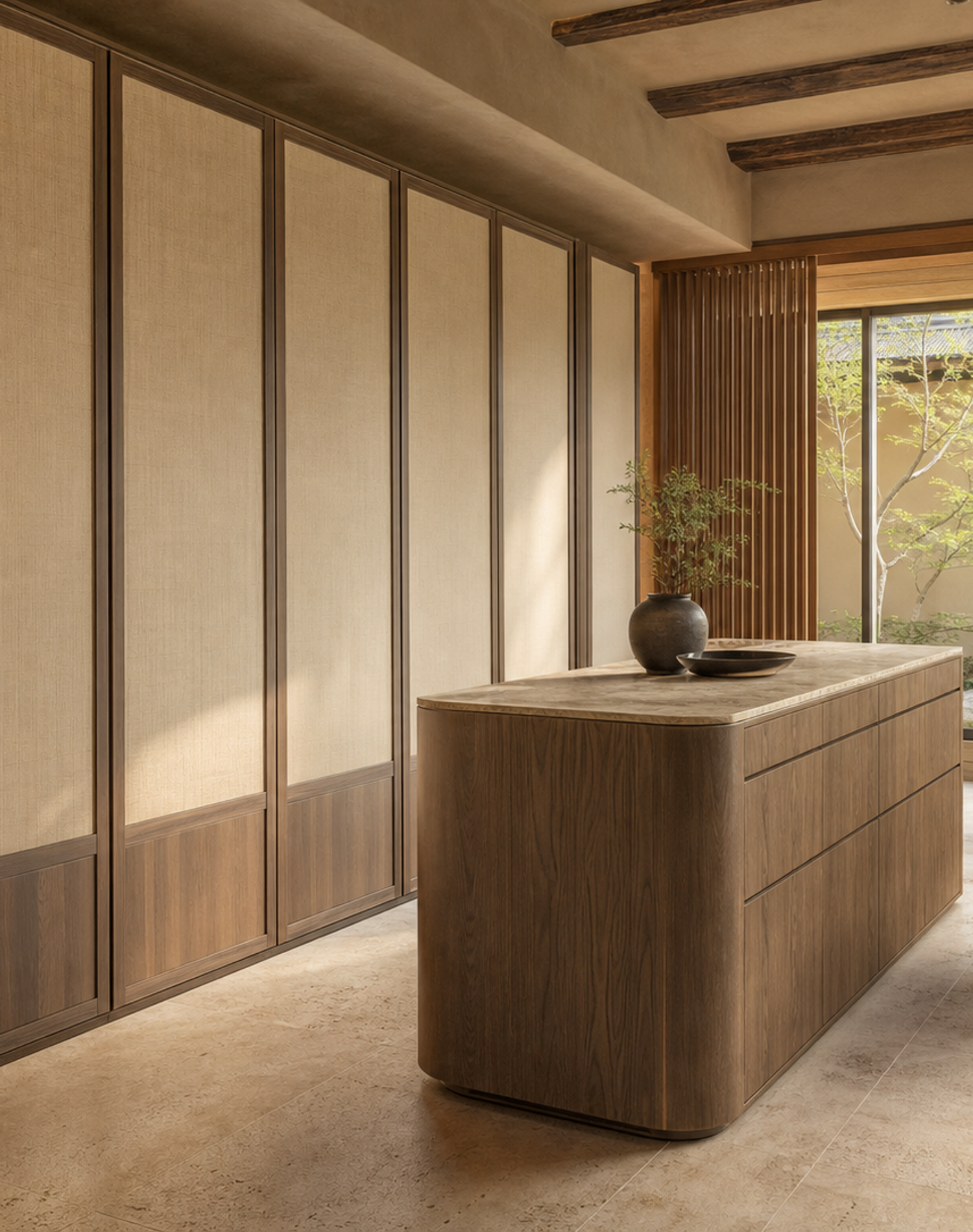 Fadior Voyage Wardrobe Suite with Steam Garment Alcove — interior room context showing cabinet integration
