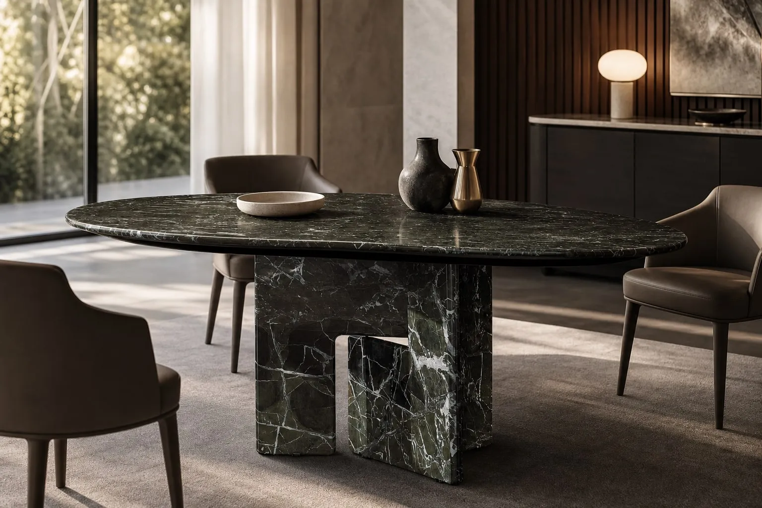 Freeform Marble Dining Table 1800×1500×750 mm