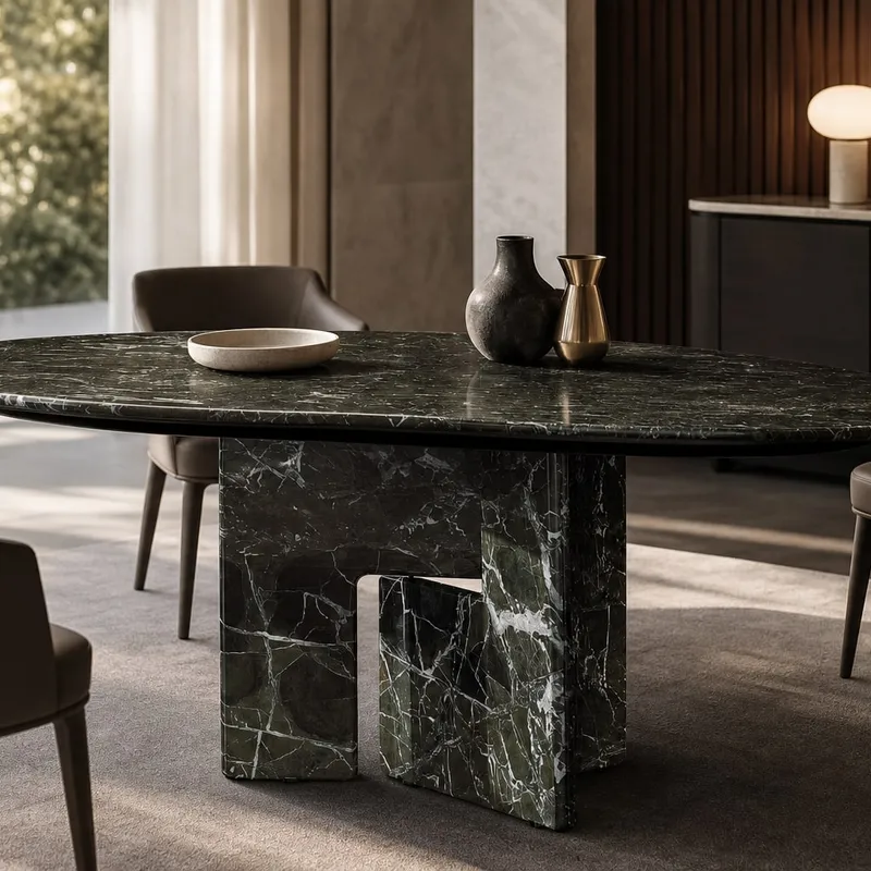 Freeform Marble Dining Table 1500×1300×750 mm