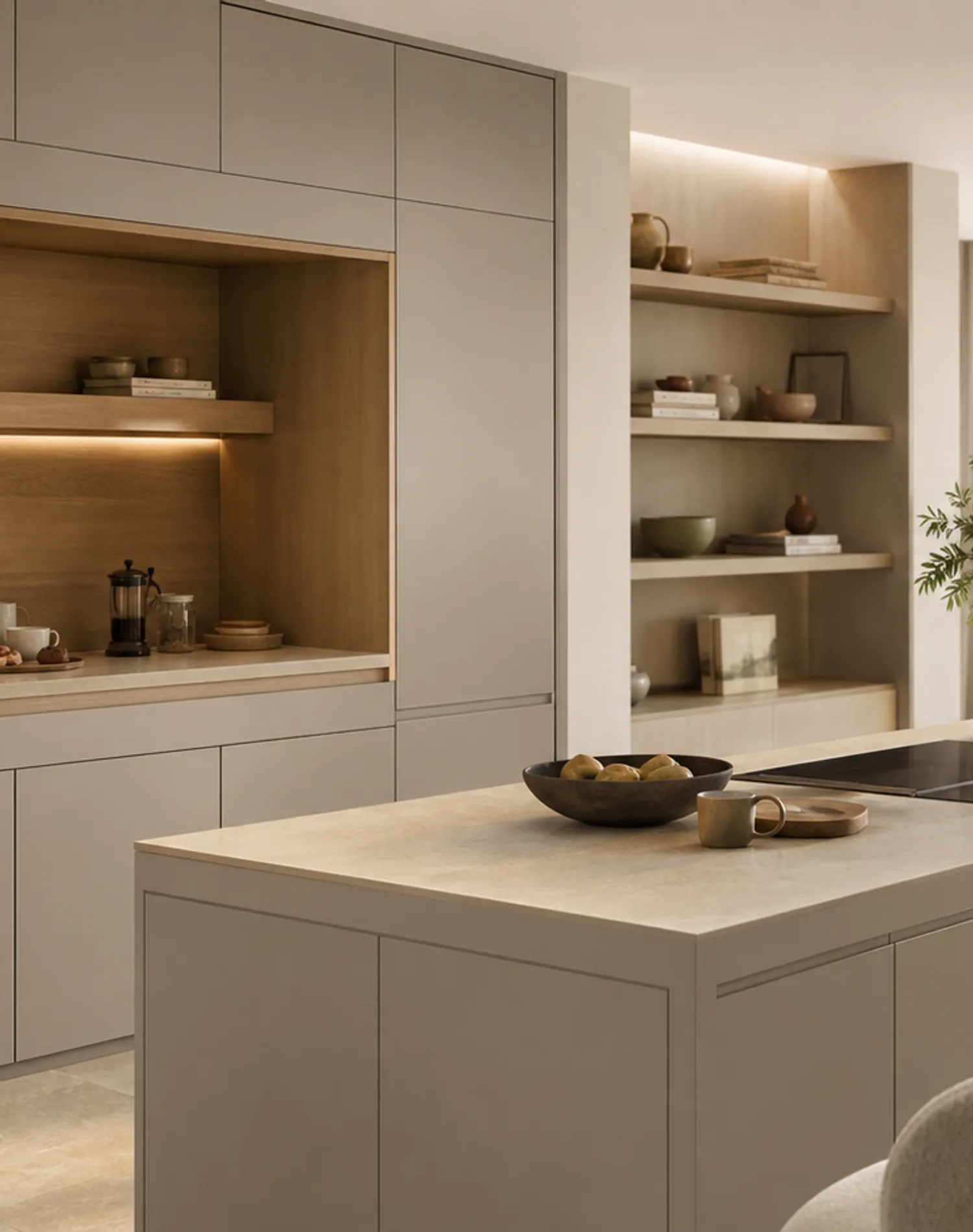 Suite de Cocina Meridian con Desayunador Empotrado estudio de adaptación