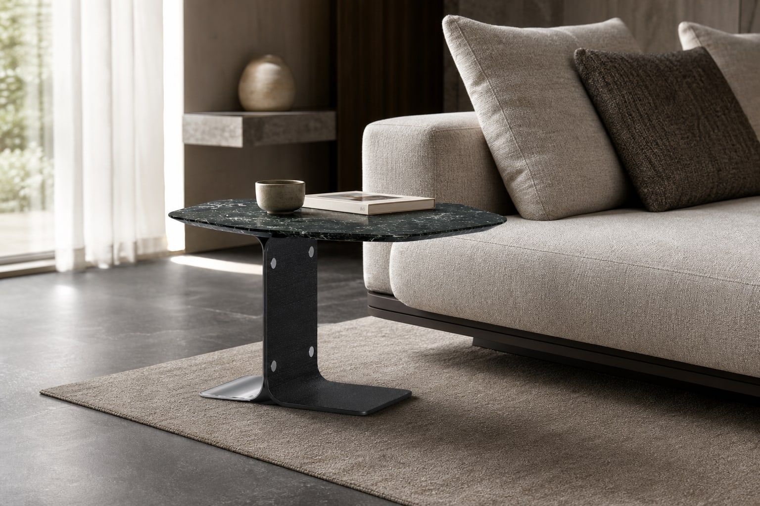 Side Table (Marble) styled in a FADIOR HOME interior setting