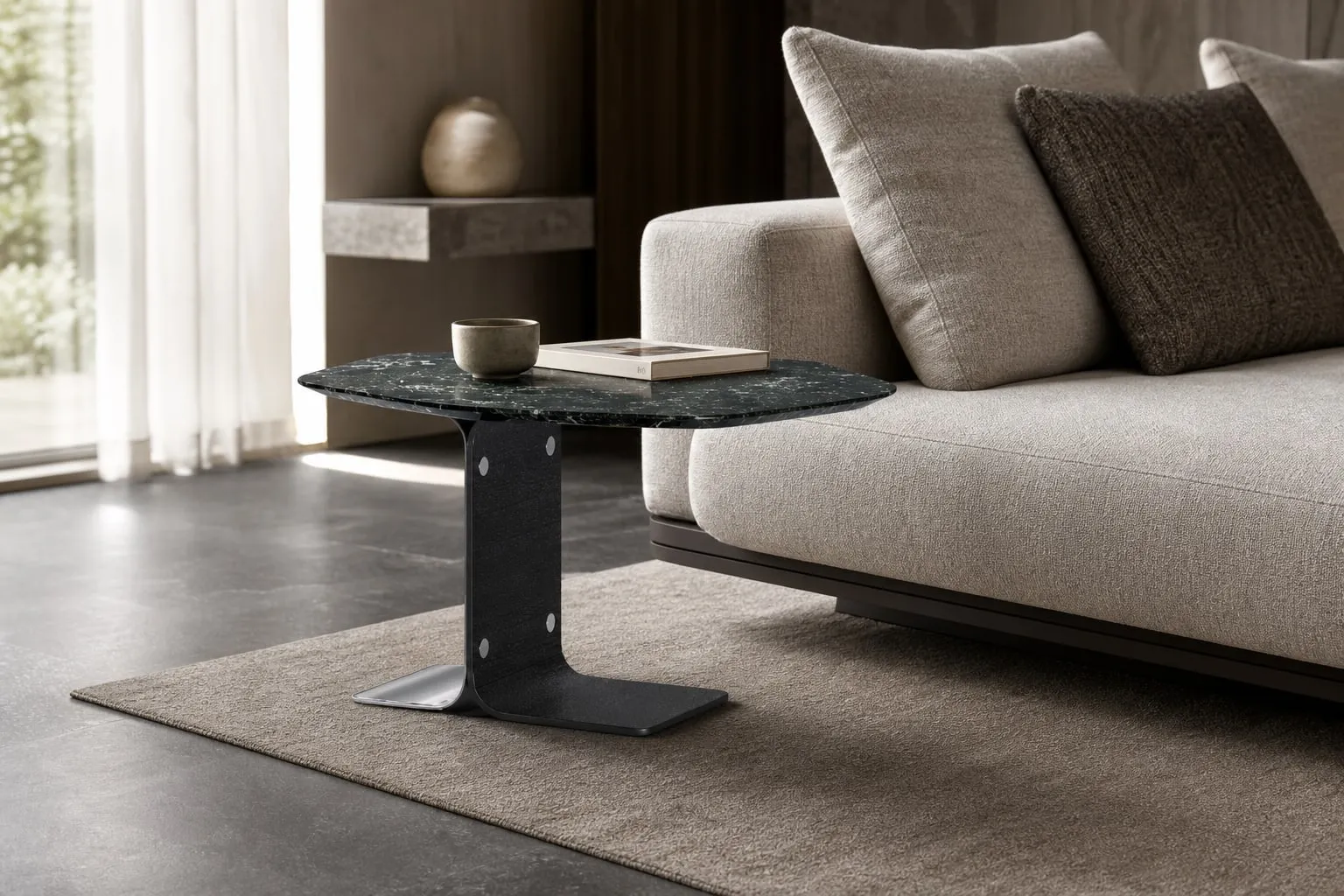 Cantilevered Marble Side Table 700×560×380 mm