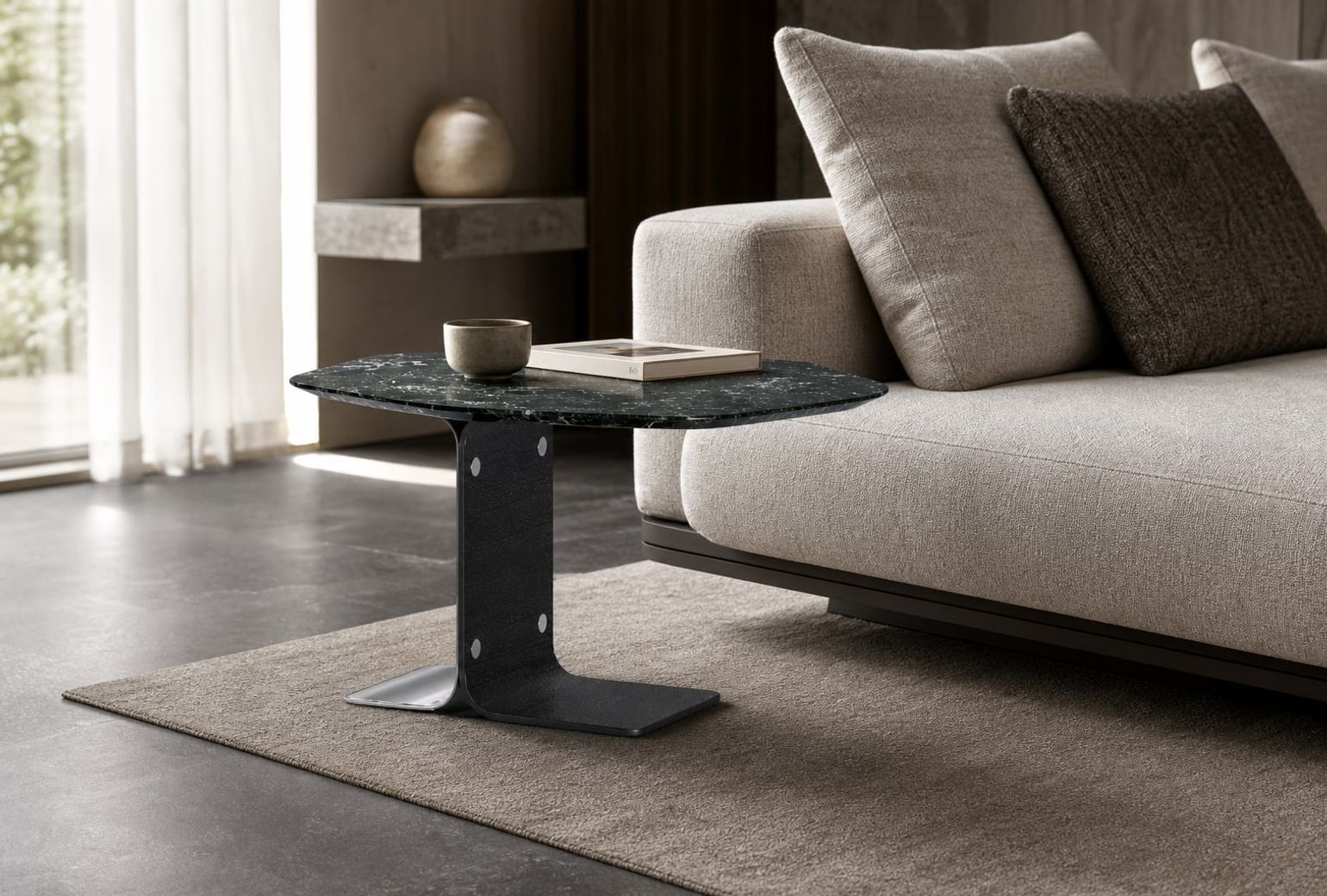 Side Table (Marble) styled in a FADIOR HOME interior setting