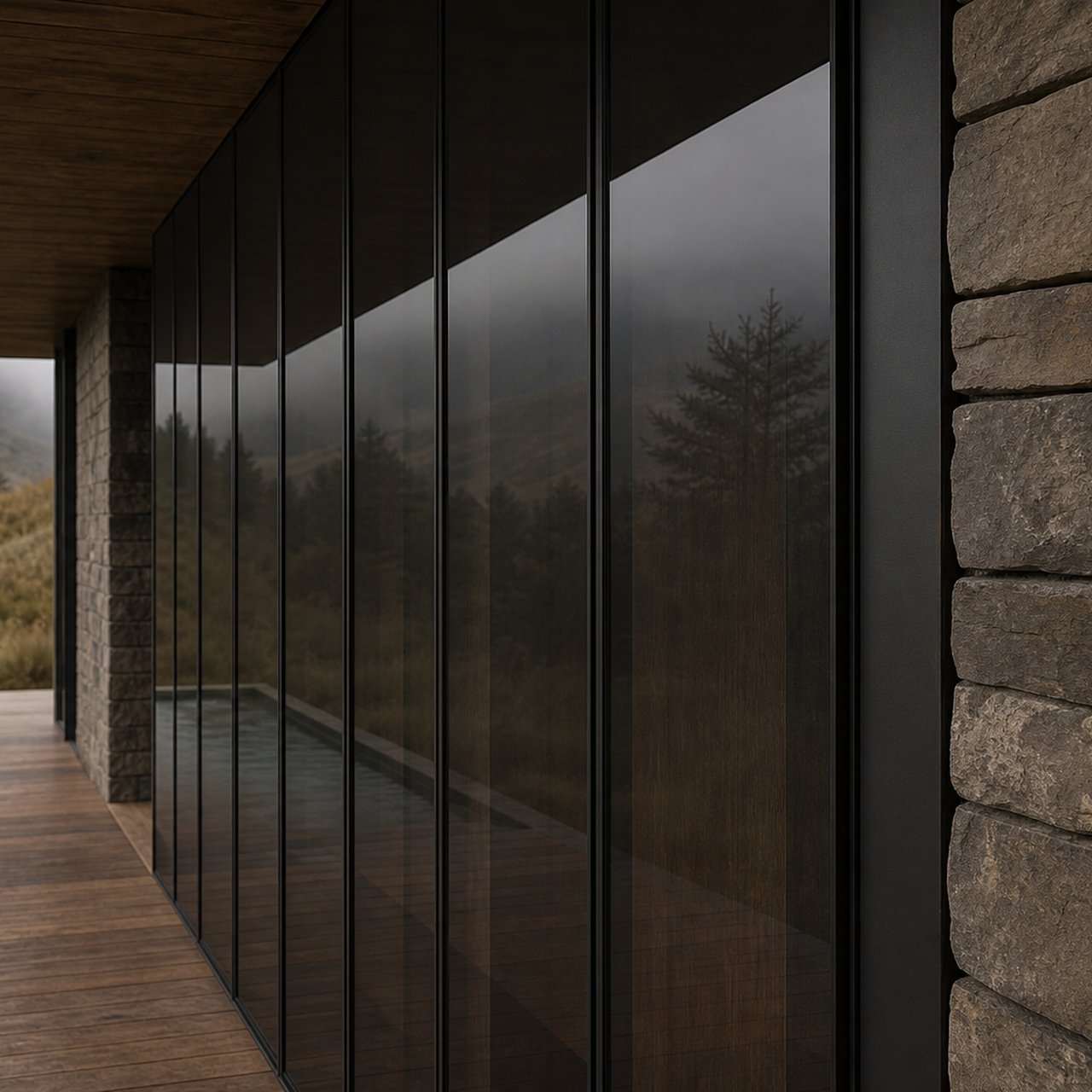 Fadior Eclipse Wardrobe Suite with Graphite Glass Wardrobe Promenade — close-up of stainless steel finish and hardware detail