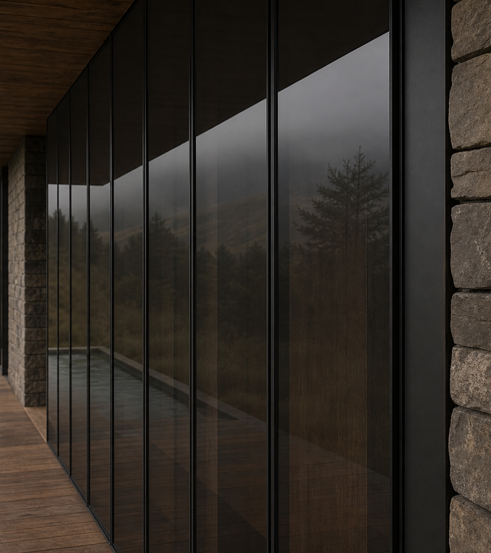 Fadior Eclipse Wardrobe Suite with Graphite Glass Wardrobe Promenade — close-up of stainless steel finish and hardware detail