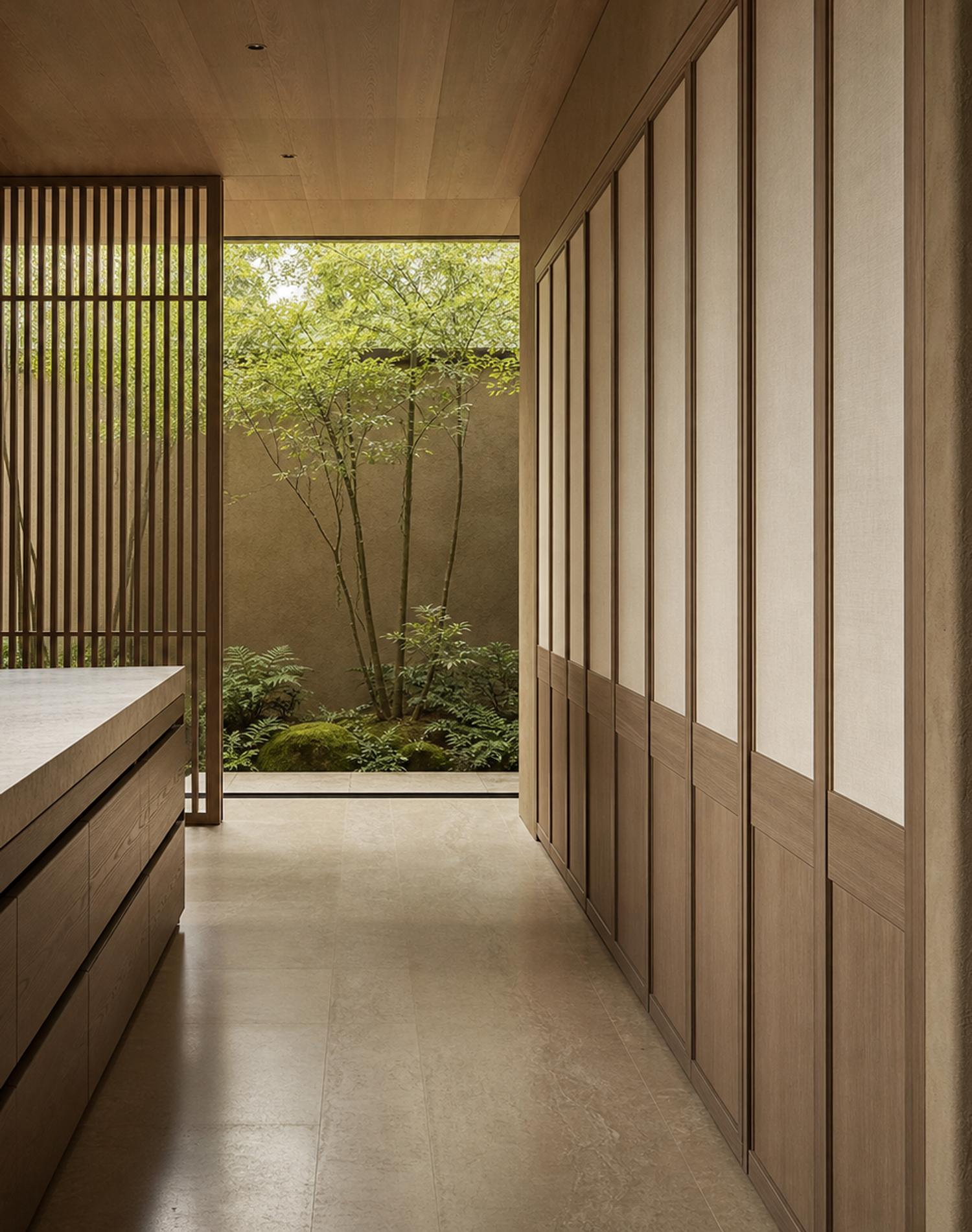 Fadior Resonance Wardrobe Suite with Washi Datum Portal — interior room context showing cabinet integration