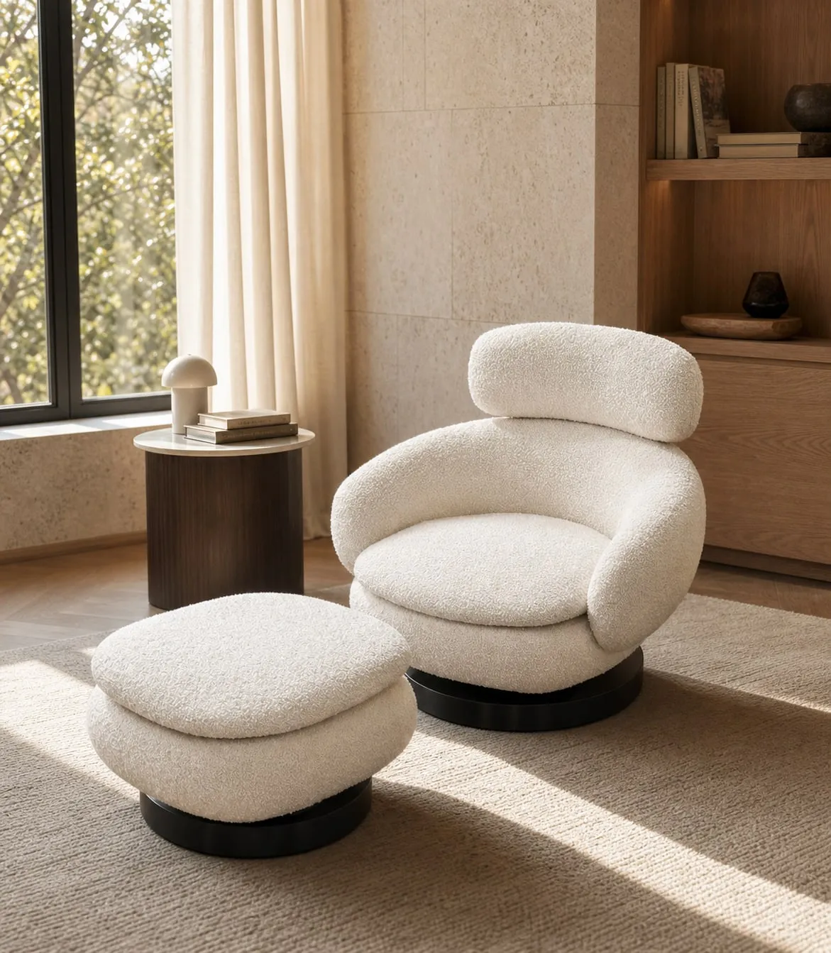 Lounge Chair with Ottoman 900×860×860 mm