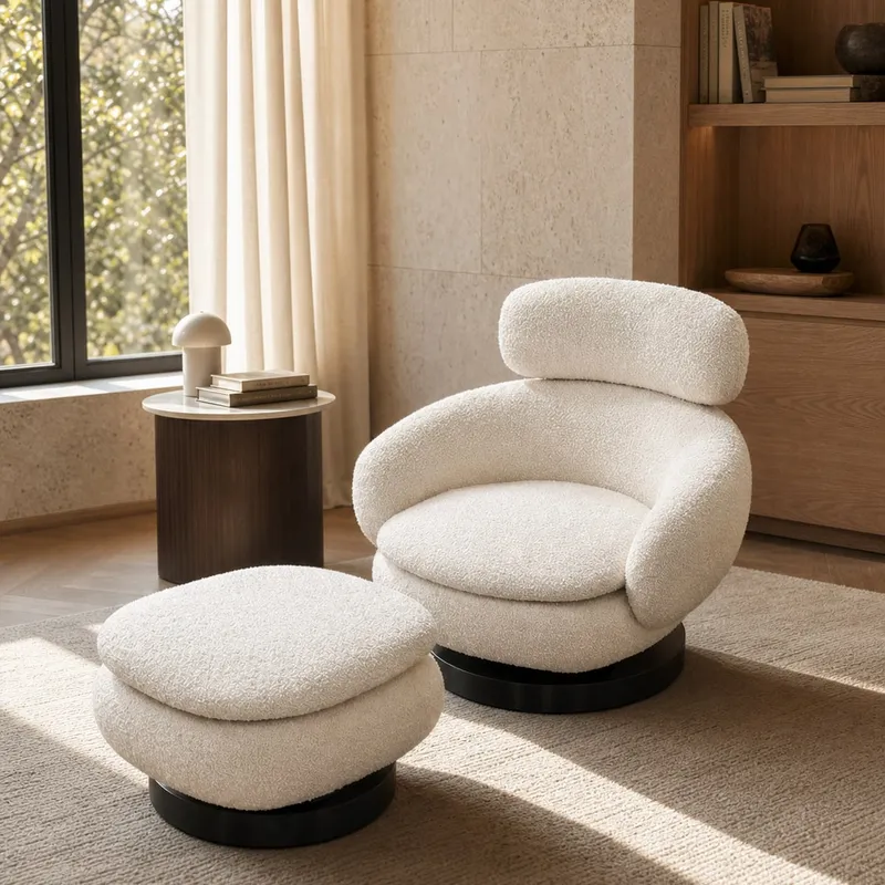 Lounge Chair with Ottoman 900×860×860 mm