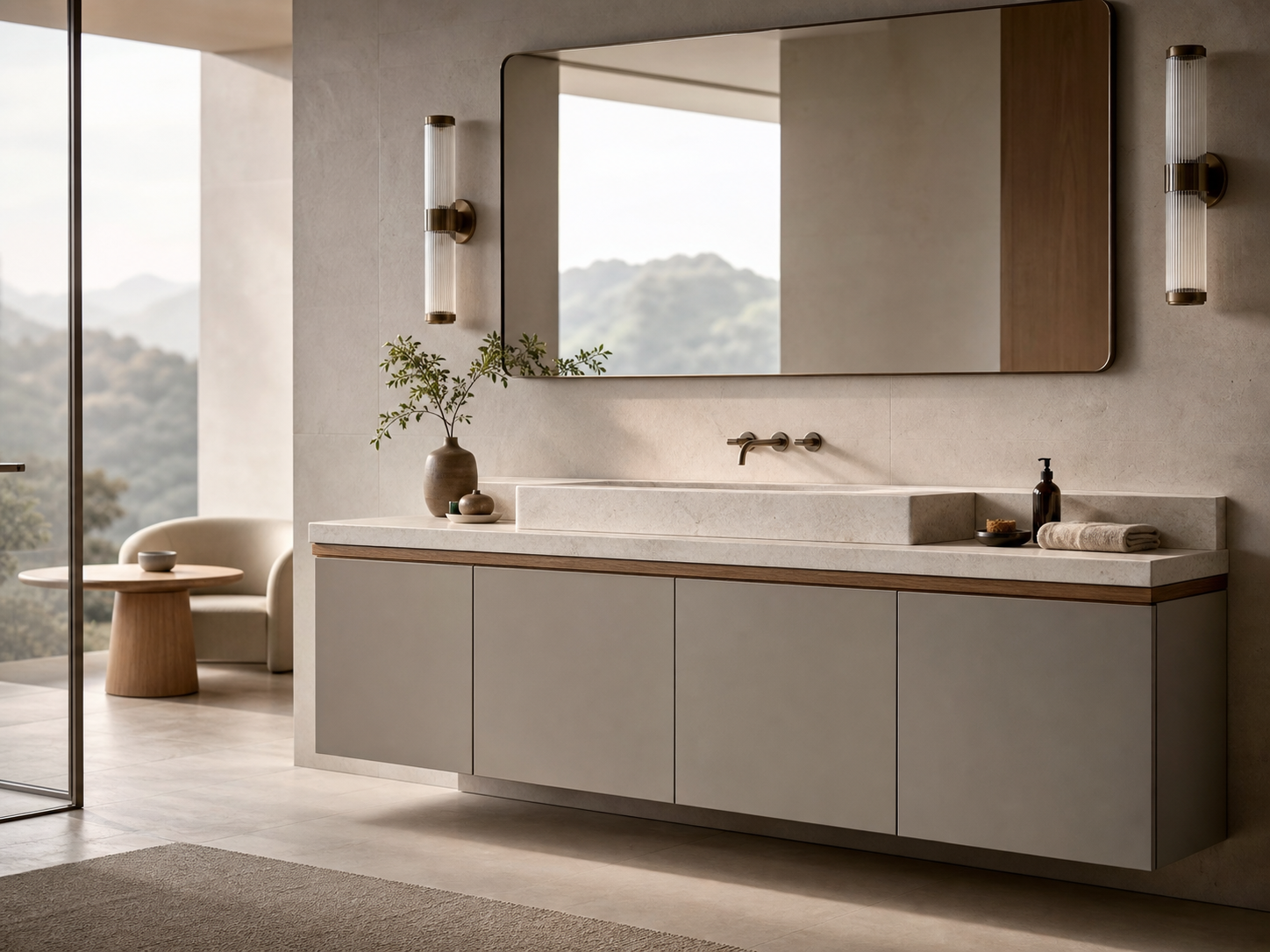 Suite de Baño y Tocador Verve con Atelier de Lavabo Quartz Veil perspectiva interior