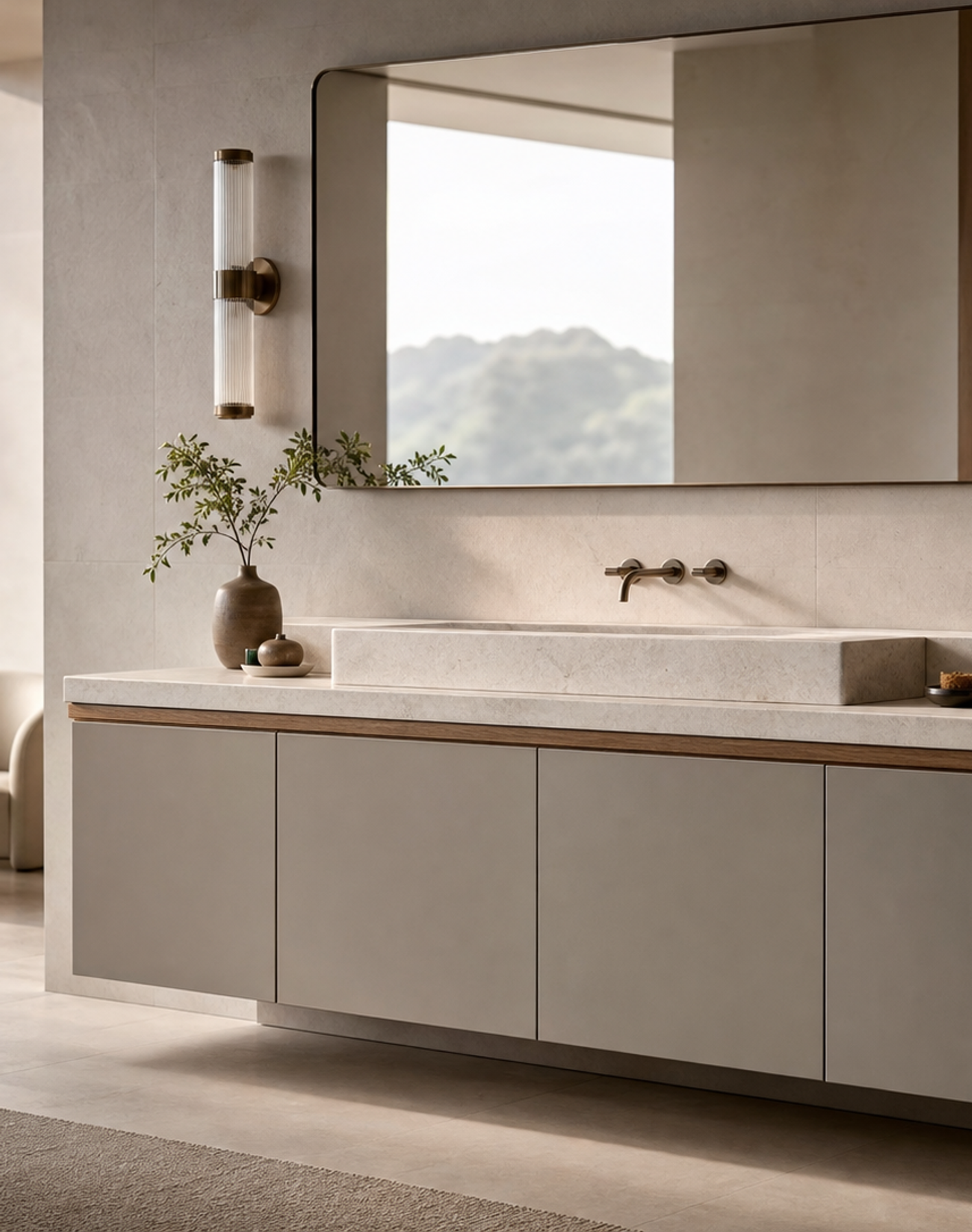 Suite de Baño y Tocador Verve con Atelier de Lavabo Quartz Veil perspectiva interior